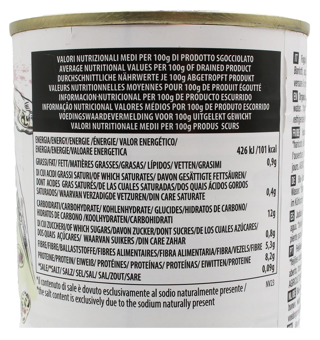 Probios Il Nutrimento Fagioli Borlotti al naturale - fonte di Proteine ​​Vegetali e Ricchi di Fibre - Senza Glutine e Senza Sale Aggiunto - 12 Confezioni da 400 g