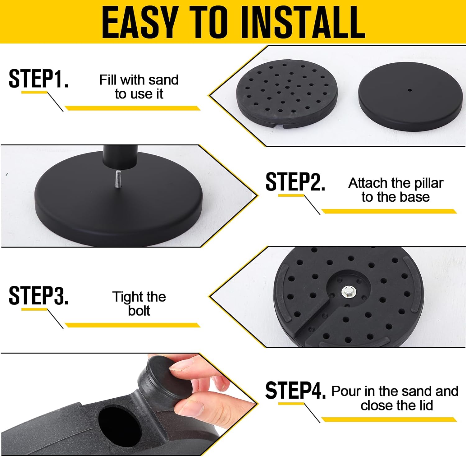 Therwen 8 Pcs Stanchions with 8.2 ft Retractable Belt Black Crowd Control Stanchions Set and Stanchion Post Sign Easy to Assemble Line Dividers Queue Ropes for Theaters, Weddings, Exhibitions