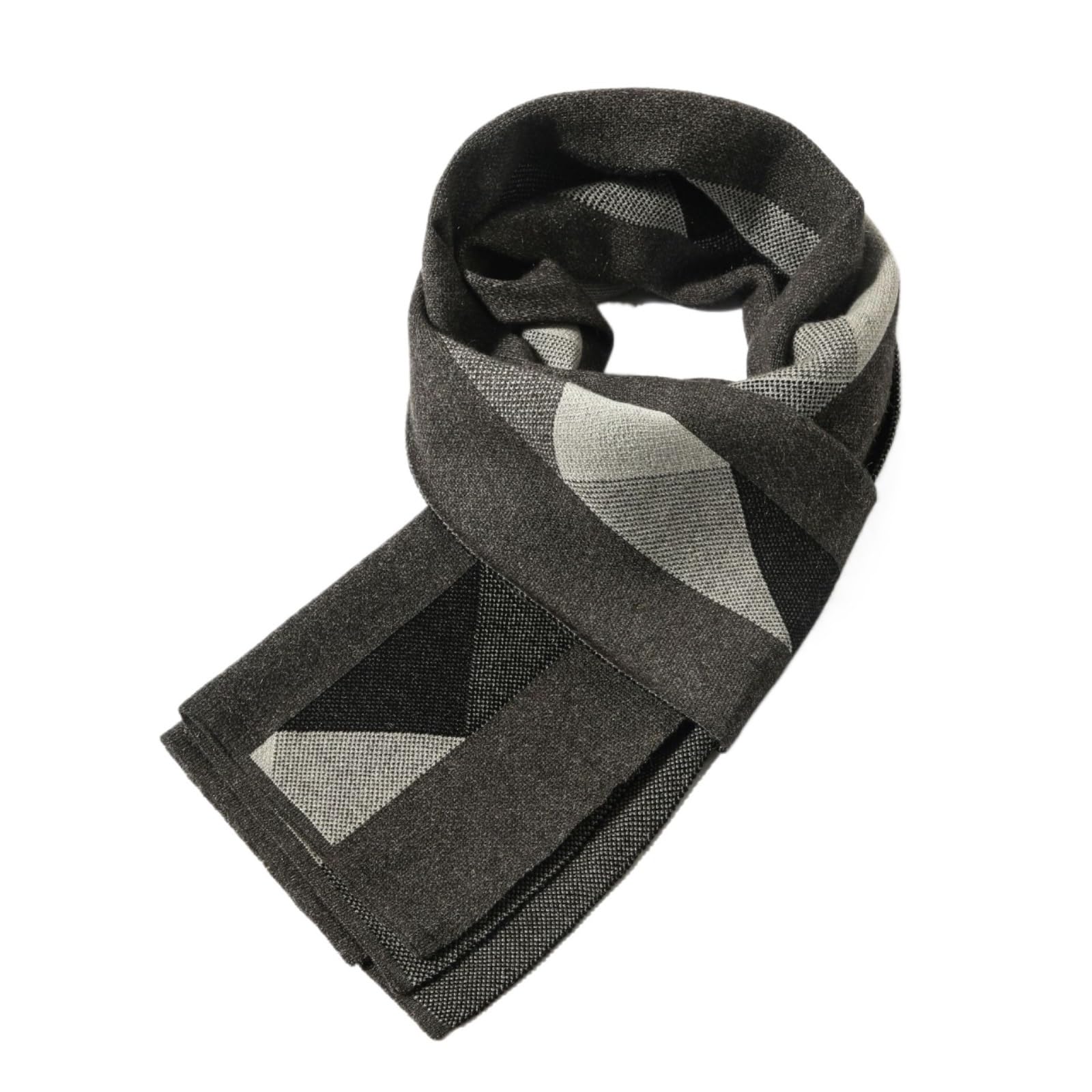 Miękki Szal Gruby, Ciepły, Dzianinowy Szalik W Bloki Kolorystyczne, Zimowy Dodatek Dla Mężczyzn Szalik Na Co Dzień(Dark Grey)