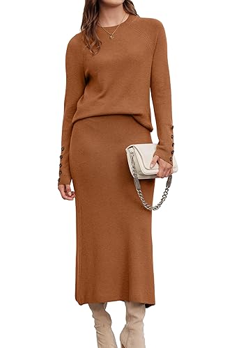 Women's Wool Blend Sweater 2 Piece Sets Business Lounge Long
