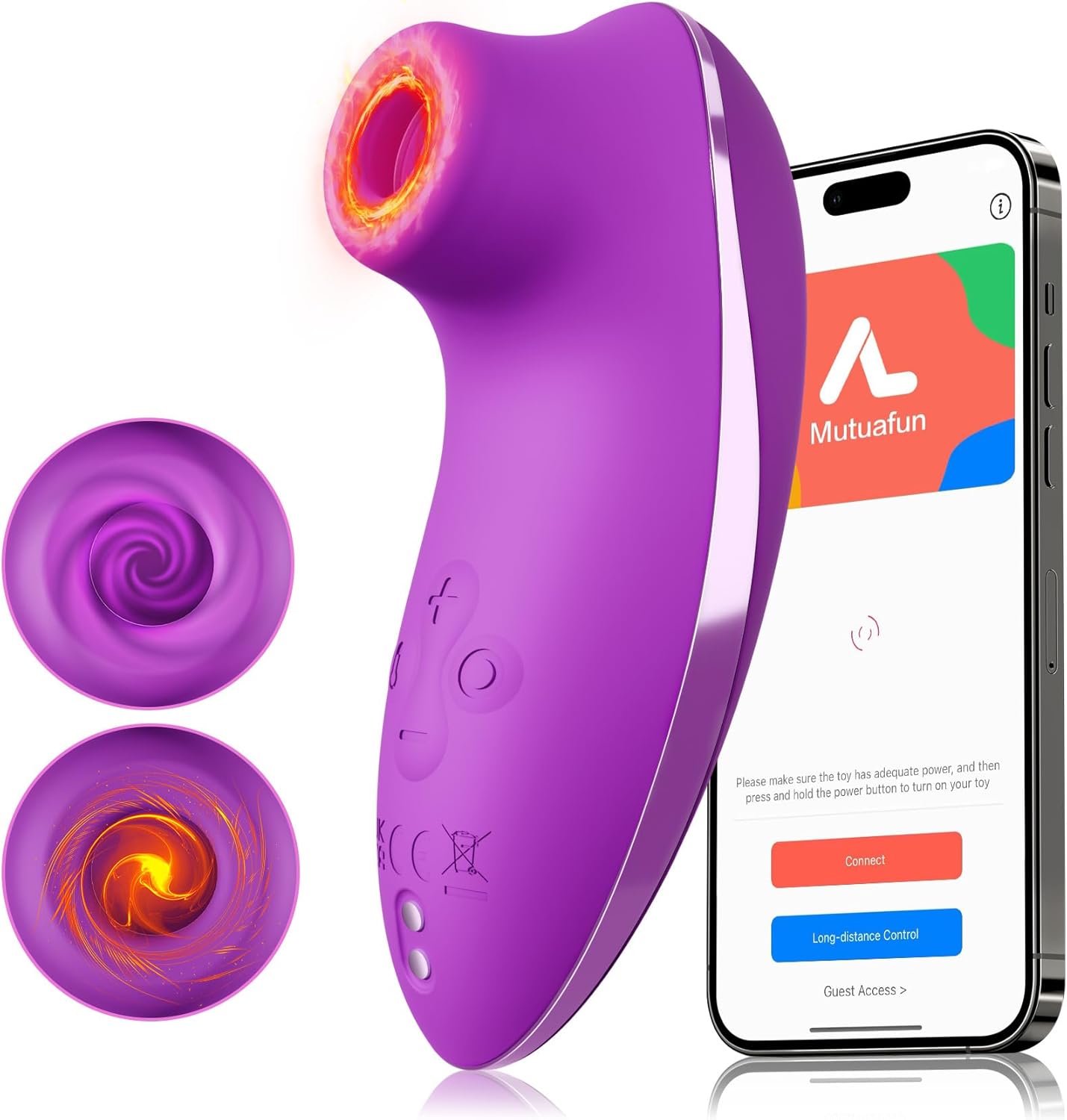 Sucking Vibrator Adult Sex Toys - Heating Rose Sucker APP Remote Control Clitoral Stimulator with 5 * 5 Suction,Waterproof Nipple Massager for Women Female Couples Solo/Partner Play