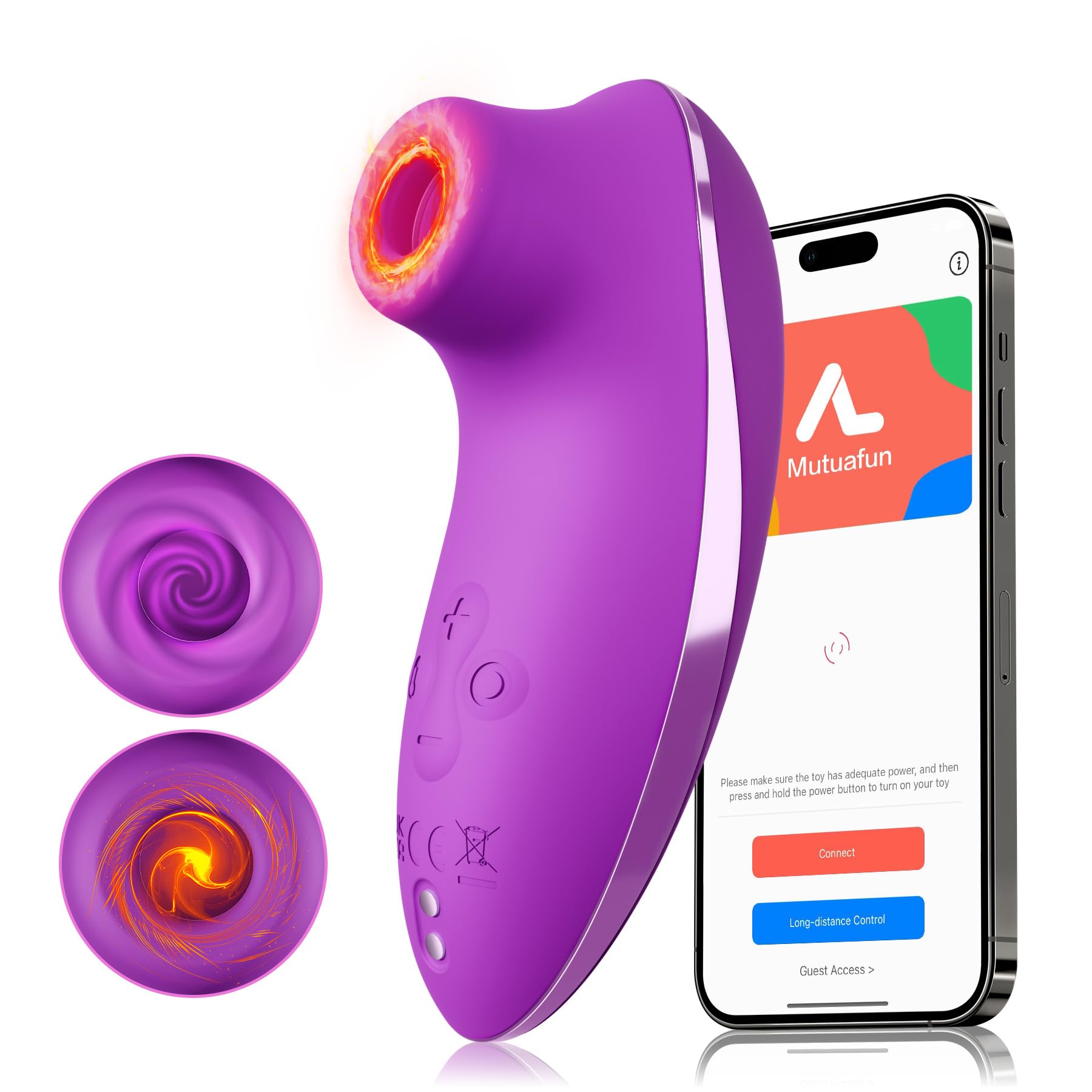 Sucking Vibrator Adult Sex Toys - Heating Rose Sucker APP Remote Control Clitoral Stimulator with 5 5 Suction