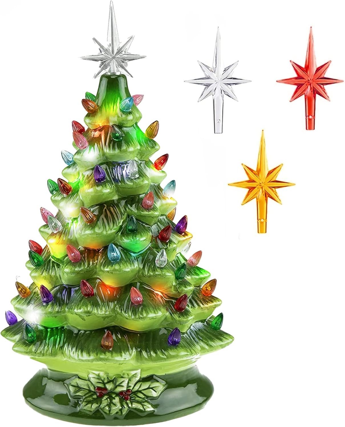 Christmas Decorations 15 Inch Ceramic Tree, Cordless