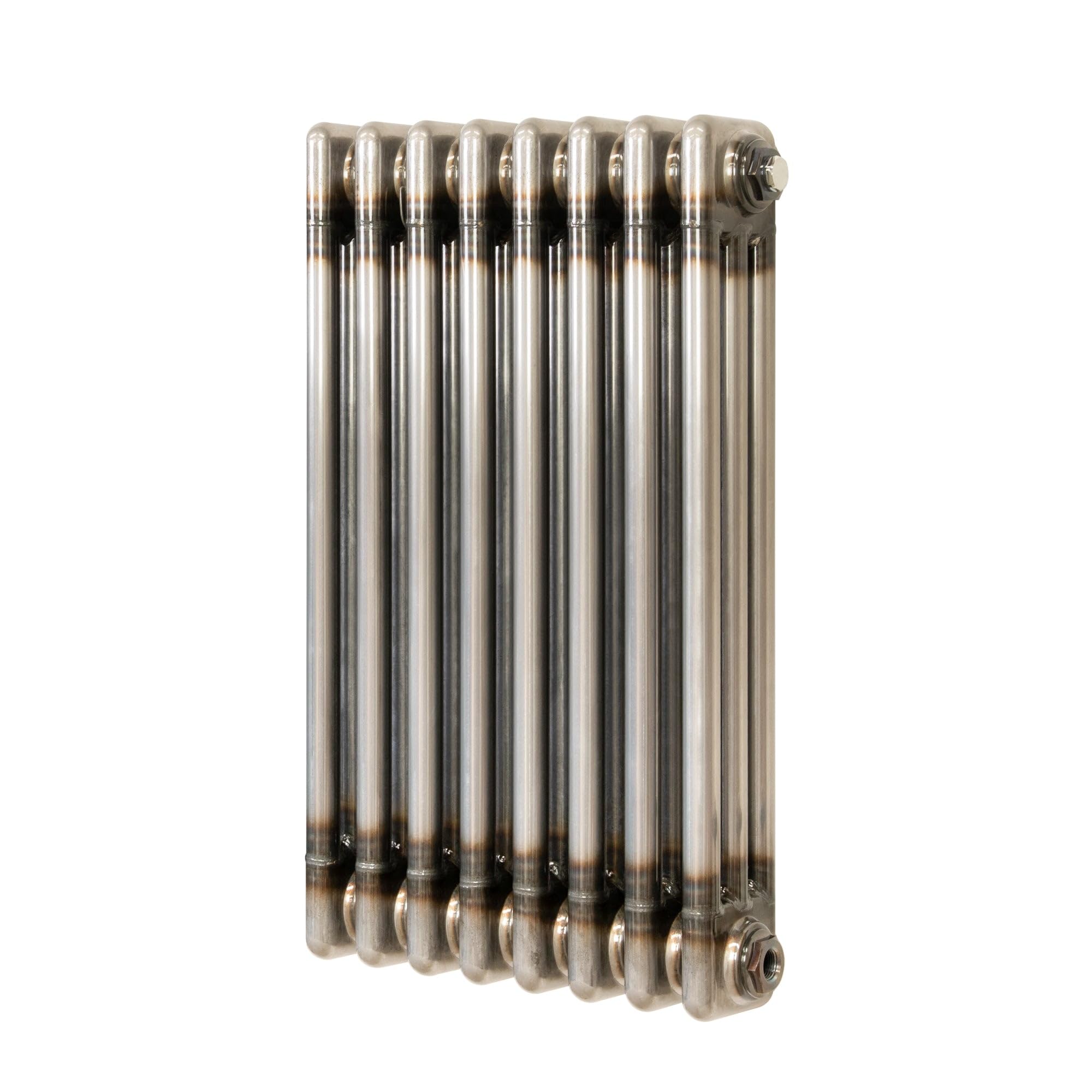 Monstershop Traditional 3 Column Radiator - 600 x 425mm - Raw Metal in Silver