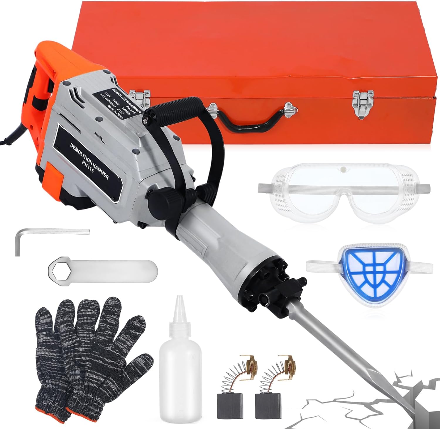 Hammer Electric Concrete Breaker Versatile Rotary for Renovation Ground Excavation and Wall Ergonomic Design for Comfortable Use Power