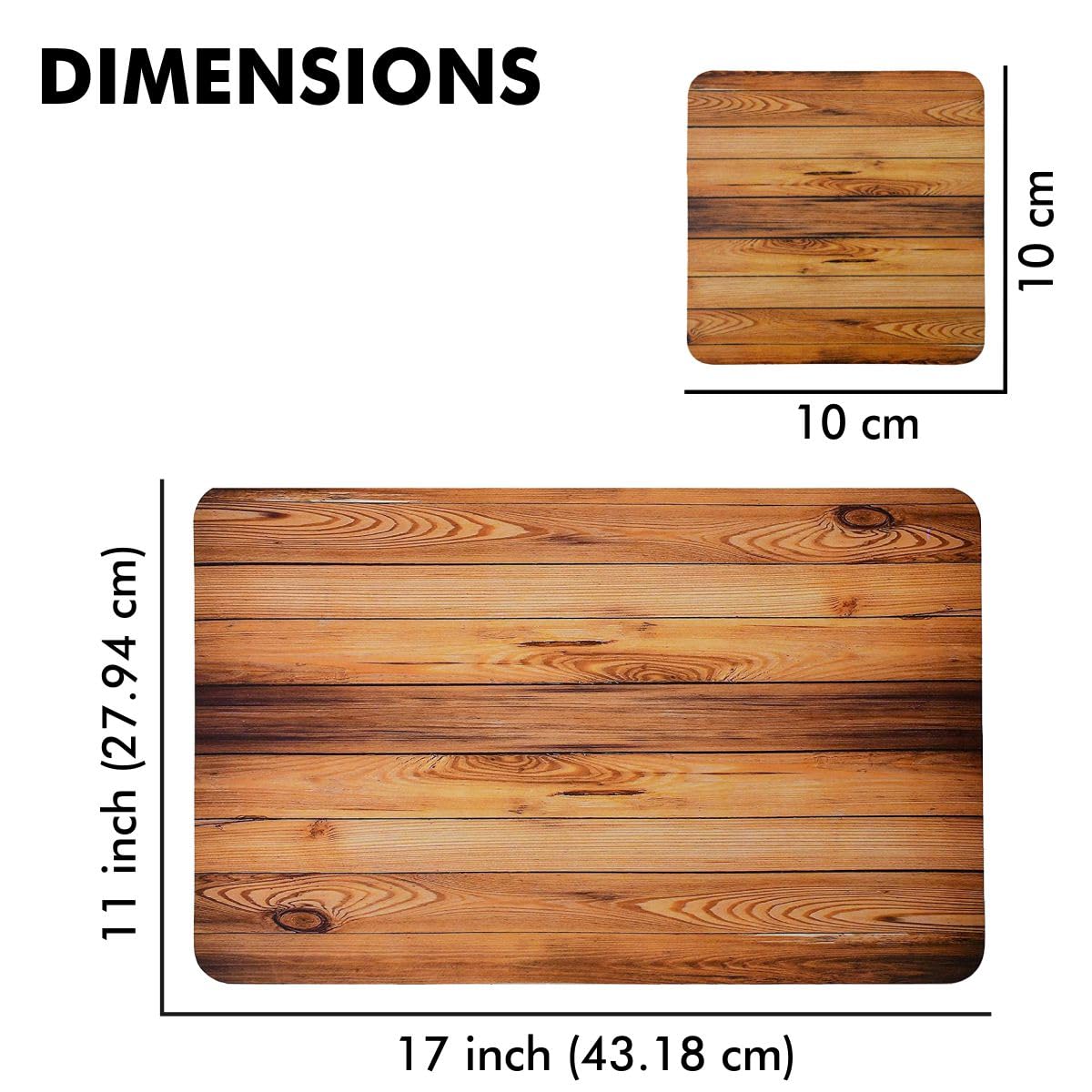 Yellow Weaves Wooden Style Placemats - 4 Piece Set -4
