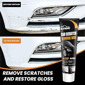 Scratch Repair Wax for Car, 2024 Auto Car Scratch Repair Remover Wax Paste Polish Vehicle Paint Care, Universal Car Scratch Remover for Vehicles Kit with Wipe & Sponge (1)
