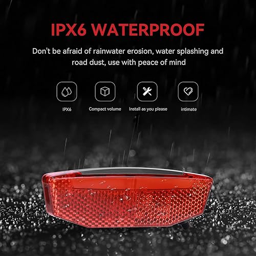 Miniatura 5 de Luz trasera EBike de 6 V-60 V, luz de advertencia LED de alto brillo, luz trasera de bicicleta, equipo de conducción nocturna, conector impermeable,