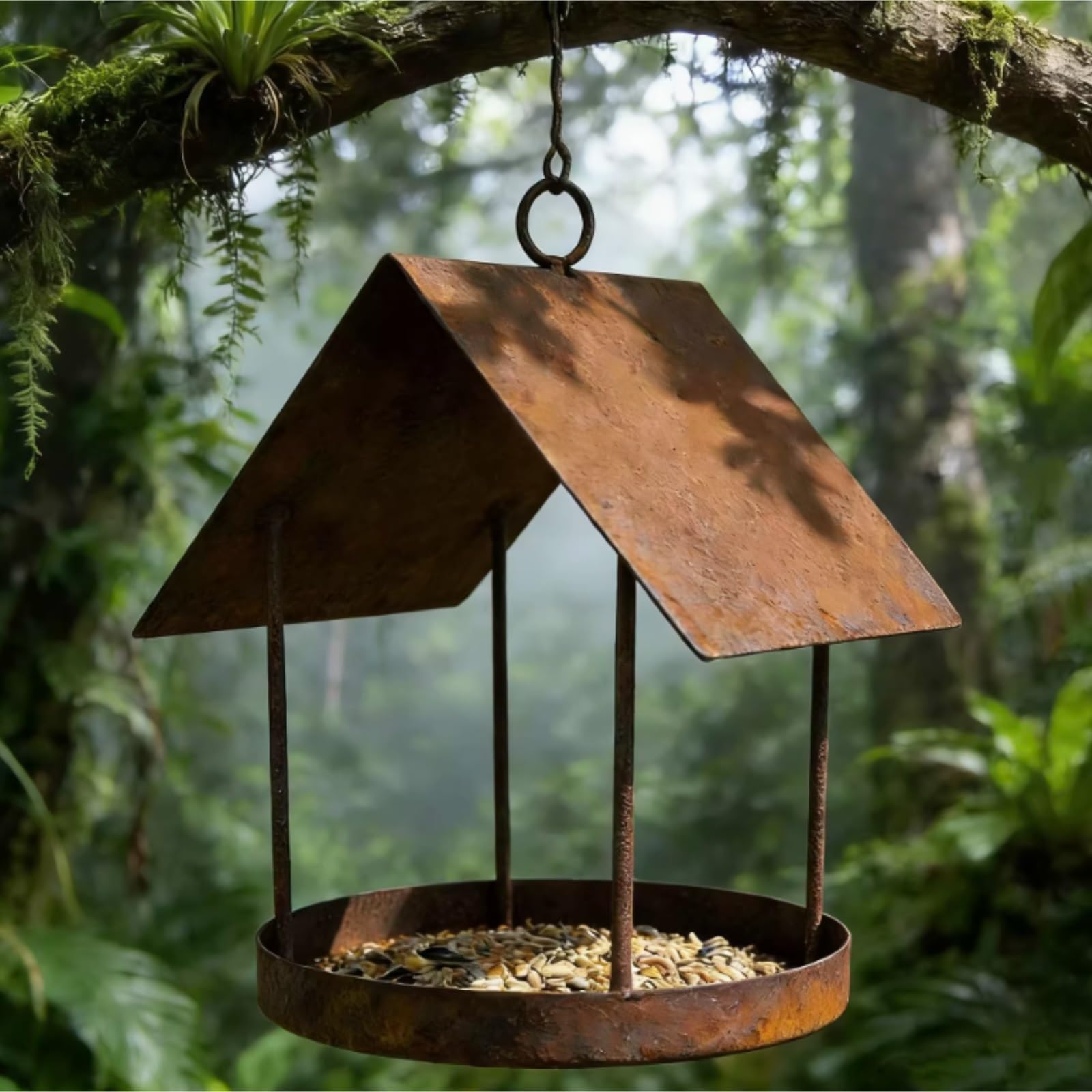 Karmnik dla Dzikich Ptaków Bird Feeder Karmnik Dla Ptaków Do Wiszących Tac Na Zewnątrz Przyciągania Dzikich Ozdoba Rękodzielnicza Wróbli