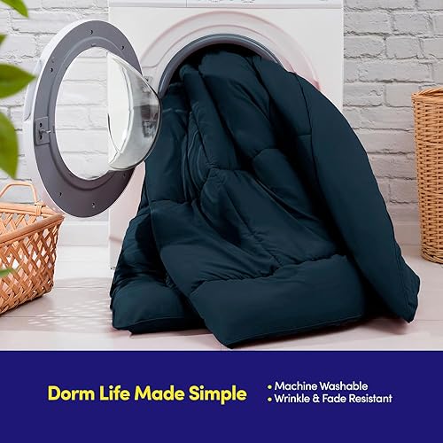 Miniatura 5 de Dorm Room Essentials - Juego de edredón de 5 piezas tamaño individual XL, cama en una bolsa para estudiantes universitarios, niños y niñas,