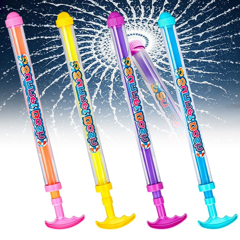 4PCS Firework Water Gun, Romantic Firework Style Water Spray Toy, Pull-Out Sprinkler Spray Toys, Available in MultiColors, Suitable for Families, Friends, Perfect as Outdoor, Pool, Garden