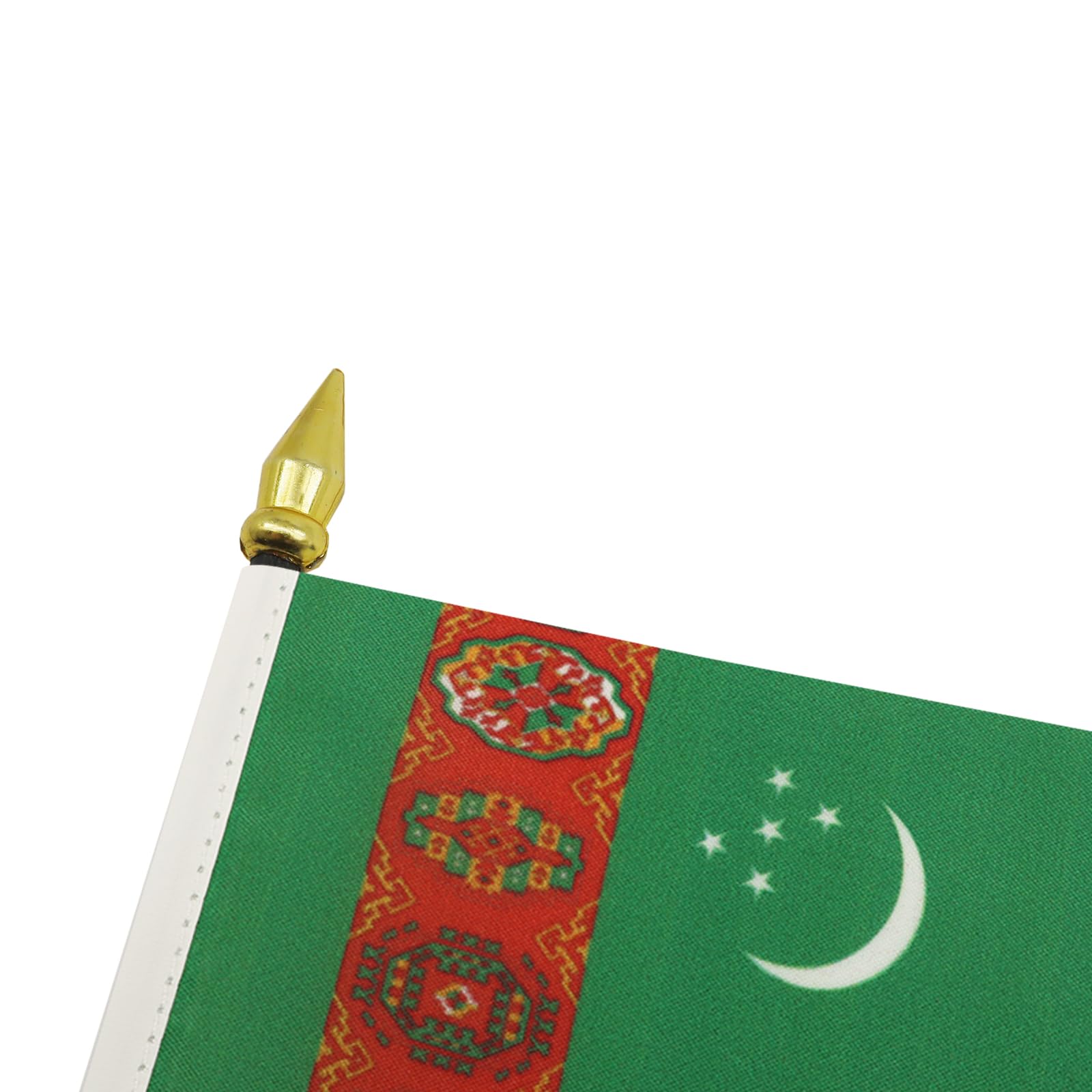 AZ FLAG, Turkmenistan Table Flag 4'' x 6'', Turkmen Mini Desk Flag 100% Polyester 15 x 10 cm - Image 4