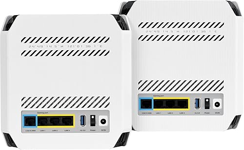 Miniatura 13 de ASUS ROG Rapture GT6 (2PK) AX10000 Tri-Band WiFi 6 Sistema de malla para juegos, cubre hasta 5,800 pies cuadrados, puerto de 2.5 Gbps, aceleración