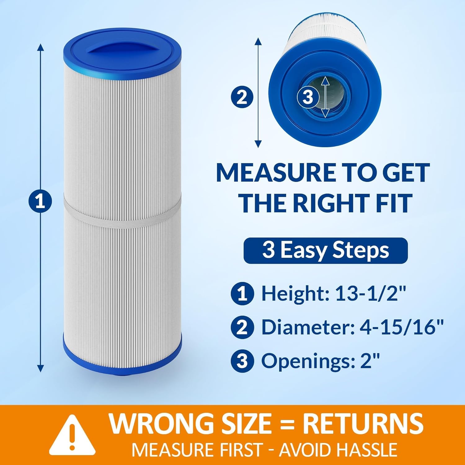 2-Pack PWW50L, 4CH-949, FC-0172 Replacement Hot Tub Filter, Compatible with Cal Spas & Master Spas Spa Filter, 2" Female Thread, Pro Series