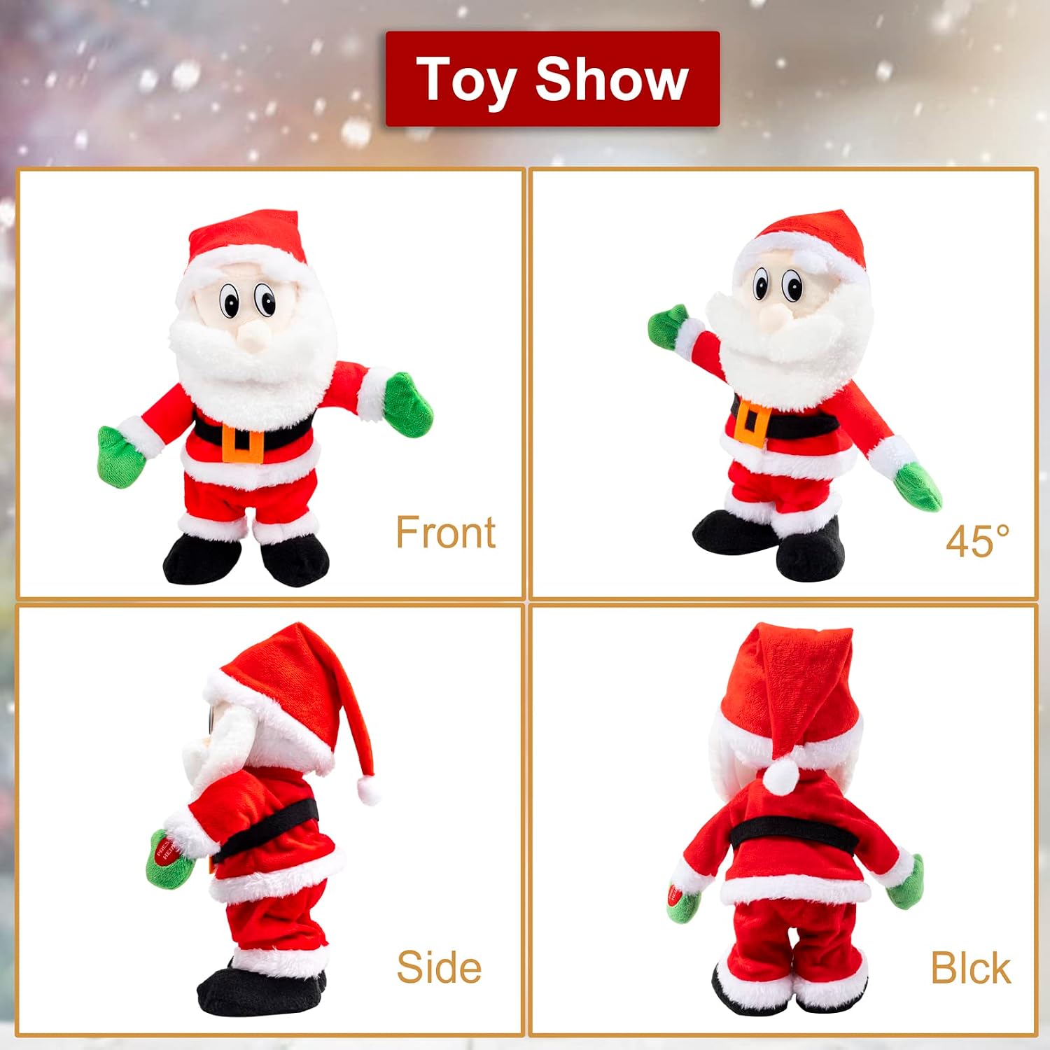 SdeNow Walking Santa,Singing Dancing Musical Twerking Shaking Santa Claus Animated Christmas Electric Santa Claus Toys Dolls Xmas Gift,12 Inch - Image 5