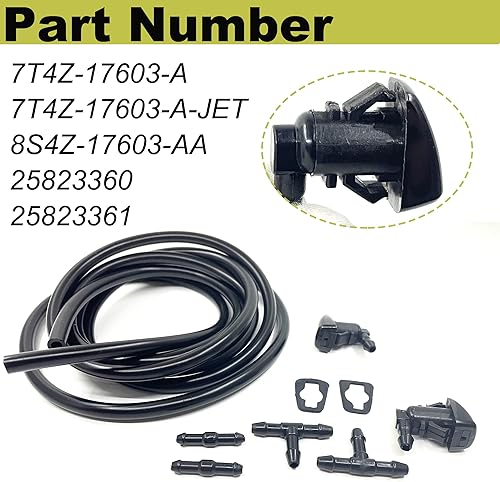 Miniatura 4 de Kit de boquillas de limpiaparabrisas delantero de repuesto para Ford Focus 07-11 Ford Edge 07-10 Lincoln MKX Manguera de chorro y líquido con