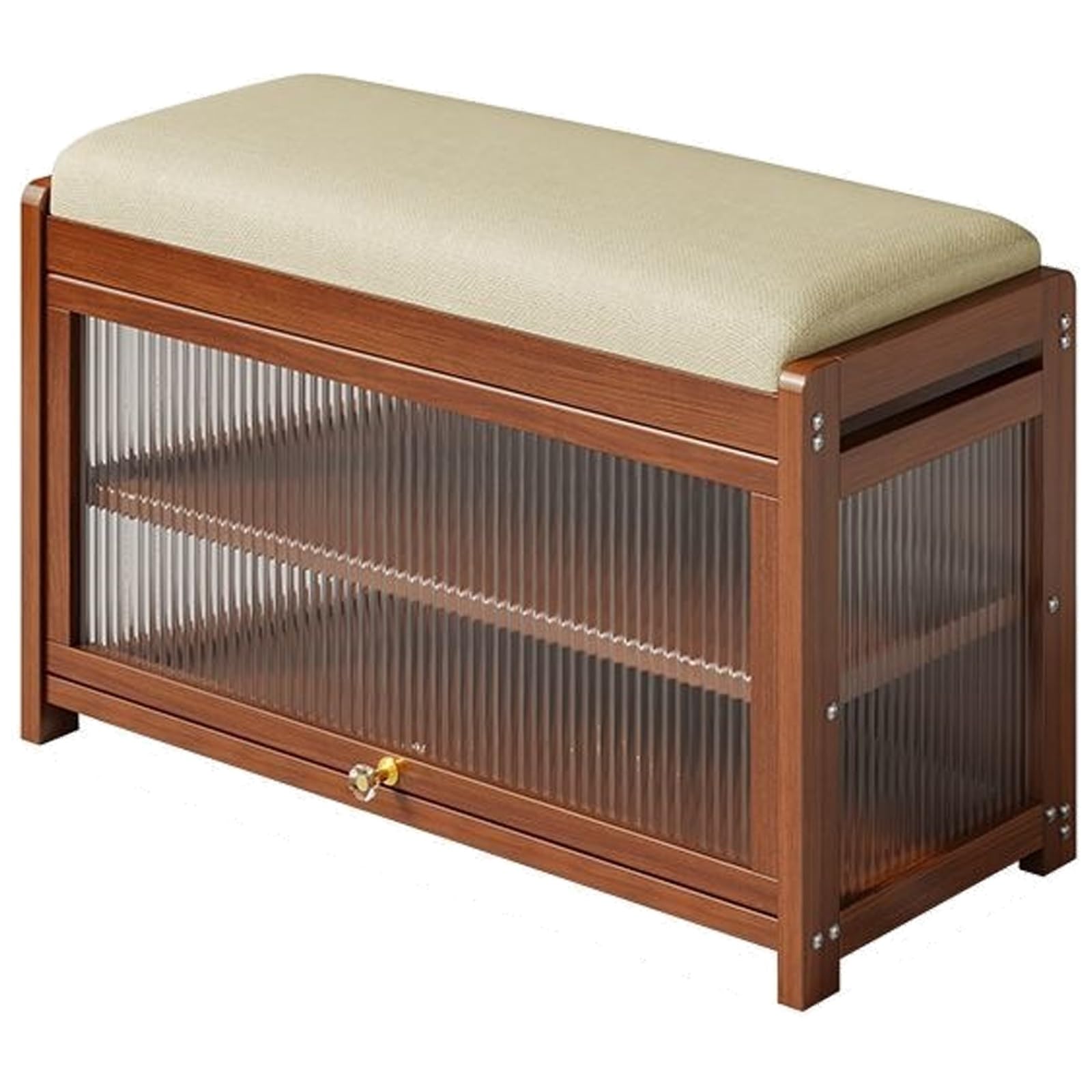 Banc de chaussure en bambou 150kg capacité, meuble de rangement pour bedroom et entrée