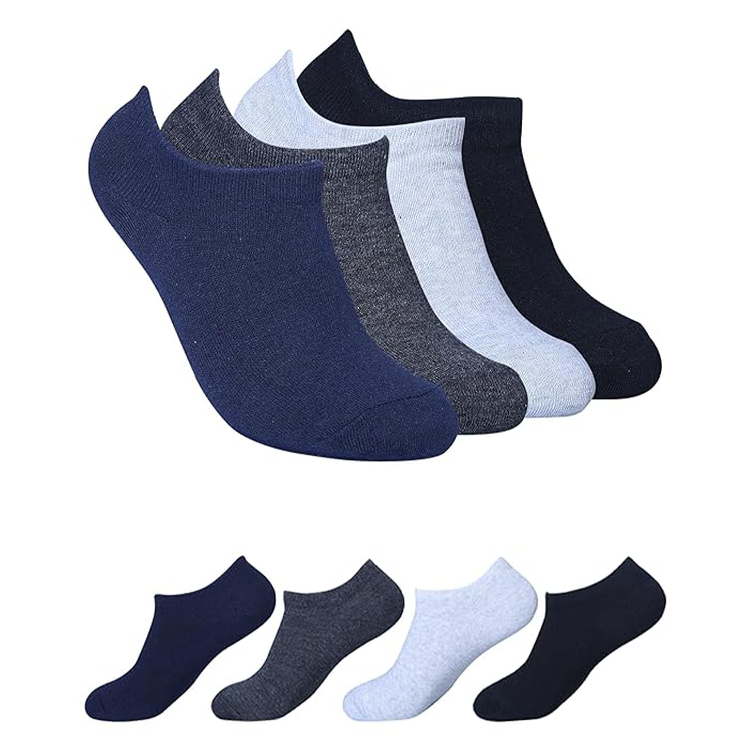 Unisex Low Cut No Show Socks for Women & Men, Pack of 4, Breathable Cotton Loafer Socks for Shoes & Sneakers, Soft Invisible Liner Socks for Office, Casual Use-image-40