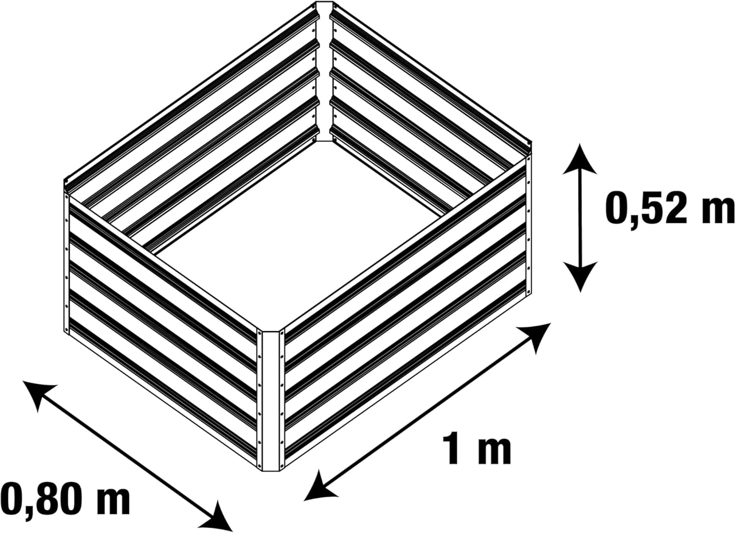 G21 Daisy Raised Bed 100 x 80 x 52 cm, Metal, Brown