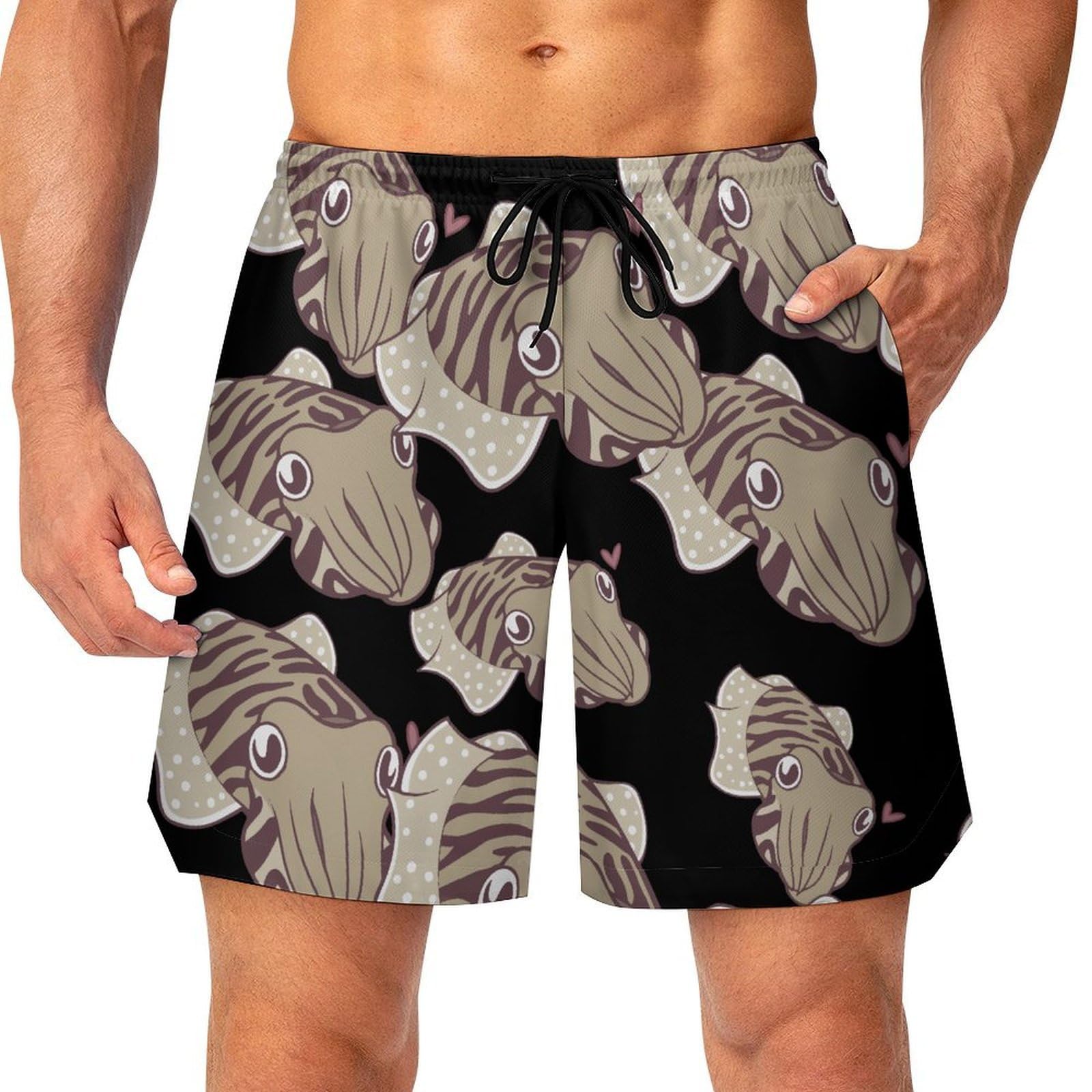 Cuttlefish Love Mens Athletic Shorts with Pockets Gym Workout Basketball Activewear