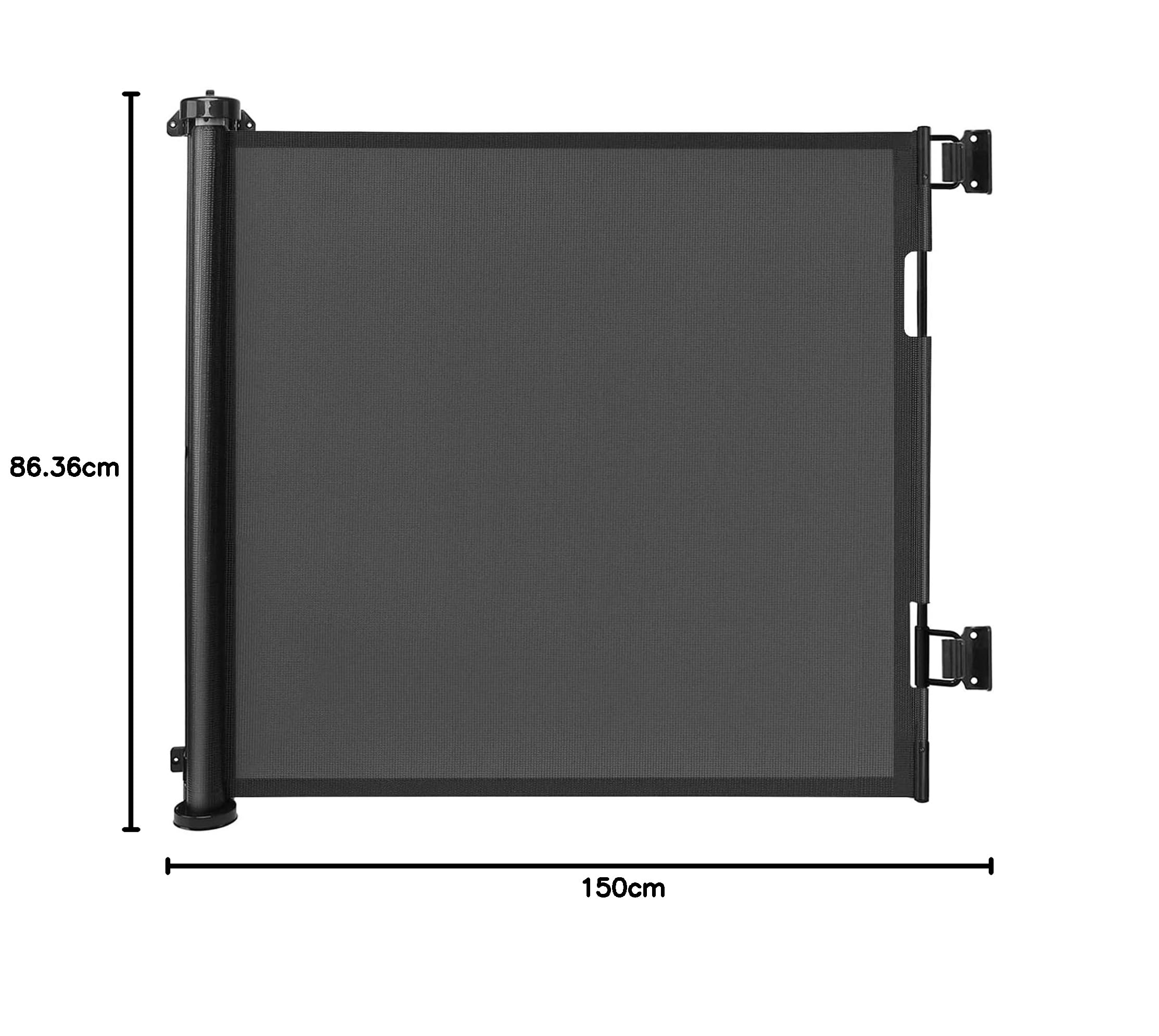 Barriere de securite Enfant,Utilisation d'une Seule Main, barrière de sécurité pour bébés pour escaliers, Portes, Cuisine, couloirs, barrières d'escalier pour bébés/Chiens, (Noir, 150cm*86cm)