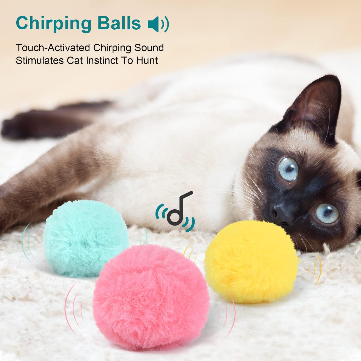 Potaroma Chirping Cat Toys Balls 2022 Upgraded, 3 Pack Fluffy Interactive Cat Kicker, 3 Lifelike Animal Chirping Sounds, Fun Kitty Kitten Catnip Toys for Cat Exercise : Pet Supplies