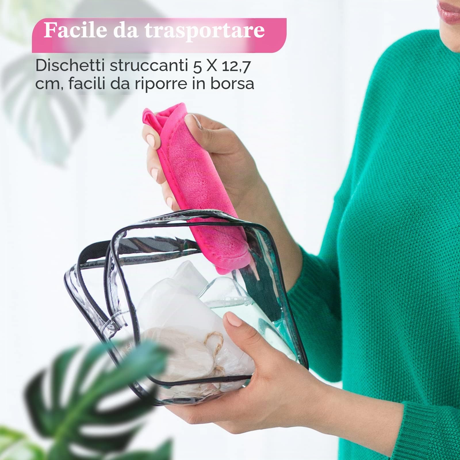 Orighty Salviette Struccanti Confezione da 12 Panni per la rimozione del trucco Dischetti struccanti riutilizzabili Rimuovi istantaneamente lo sporco con solo acqua 5 "x 5"
