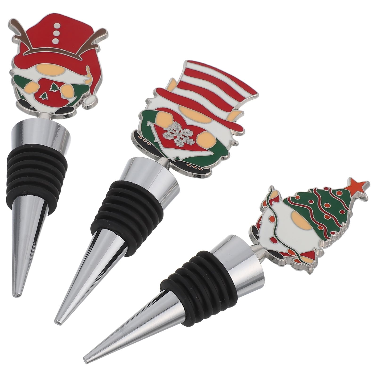 Tapón de vino navideño UPKOCH con diseño de muñeco festivo, ideal para decorar celebraciones