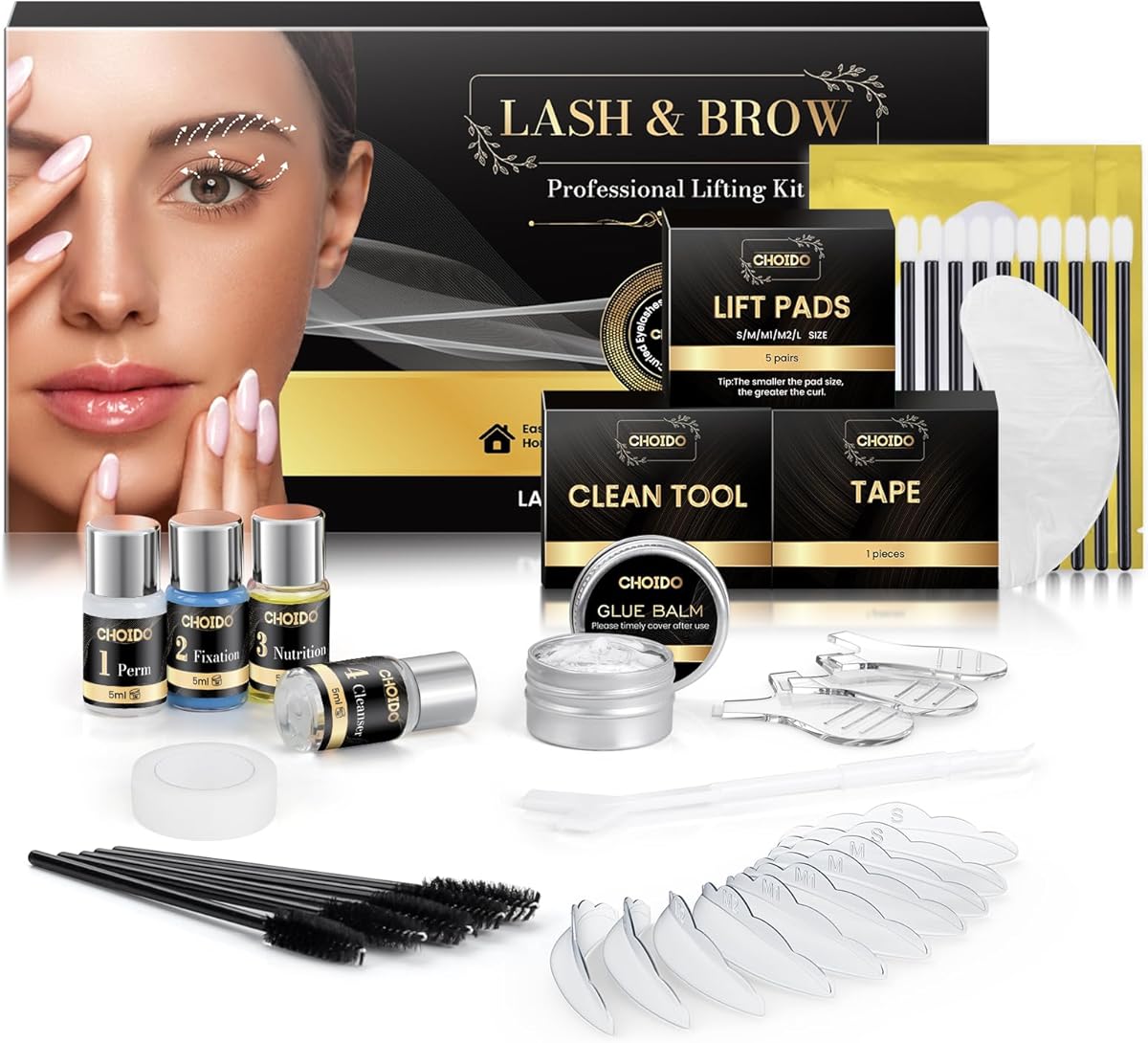 Lash Lift & Brow Lamination Kit 2-in-1, Professional DIY Eyelash Perm for Home Use & Salon, Long-Lasting Curl Effect Up to 8 Weeks - Easy Application