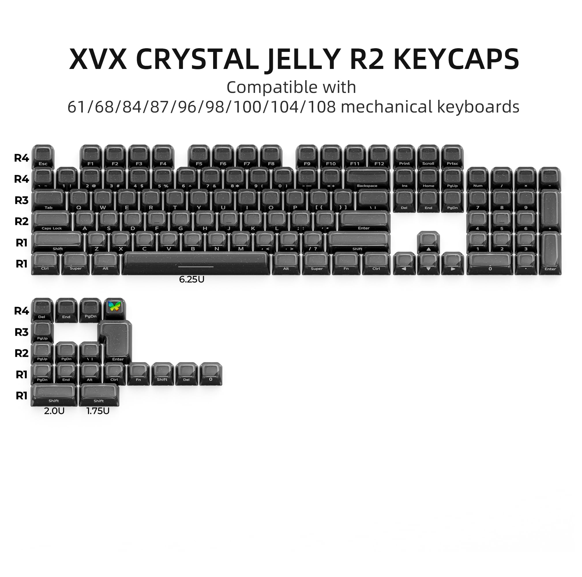 Amazon.com: OHY XVX Starry Side-Printed Translucent Black Crystal