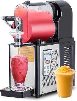 3L/0.8 Gal Commercial Slushy Machine, Frozen Drink Margarita Machine Smoothie Slushie Maker, Self-Cleaning, 300W Stainless Steel Slushy Machine for Homes, Coffee Shops, Restaurants, Black