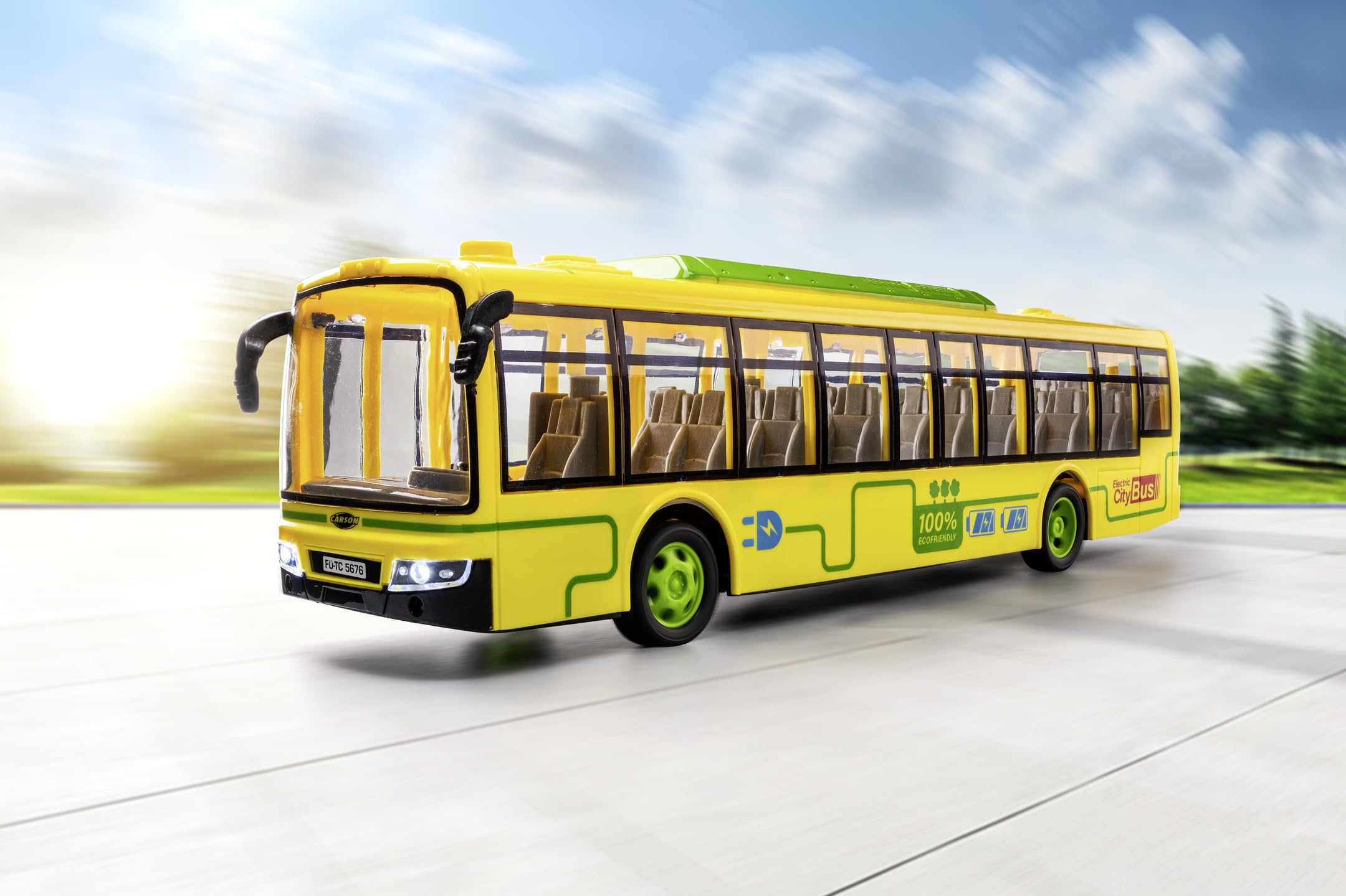 Carson 500404282 Electric City Bus 2.4GHz 100% RTR - 100% Listo para Conducir, autobús de Juguete, Coche de Juguete, Coche teledirigido, Tiempo de conducción Aprox. 60 min
