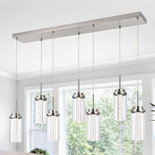MELUCEE 43.3" Linear Chandelier for Dining Room Modern Led Pendant Lights