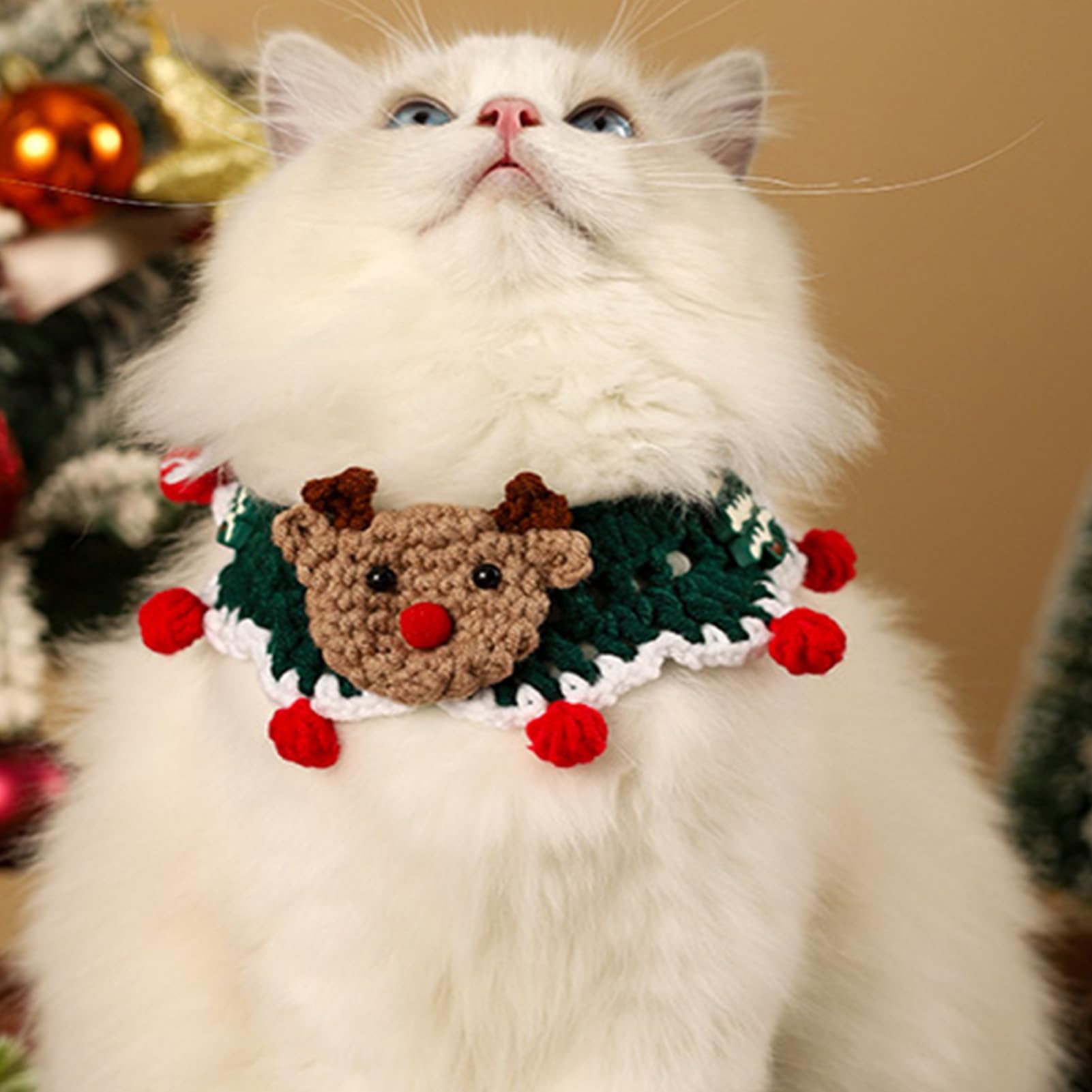 Christmas Cat Dog Collar Deer Santa Claus Snowflake Pet Accessories for Christmas (M, Deer), multi-coloured