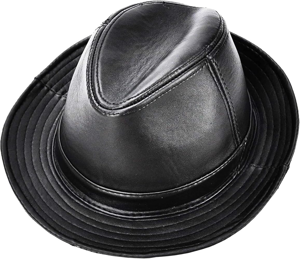 Amazon | LUNAMY 本革 羊革 レザーハット メンズ 帽子 ハット