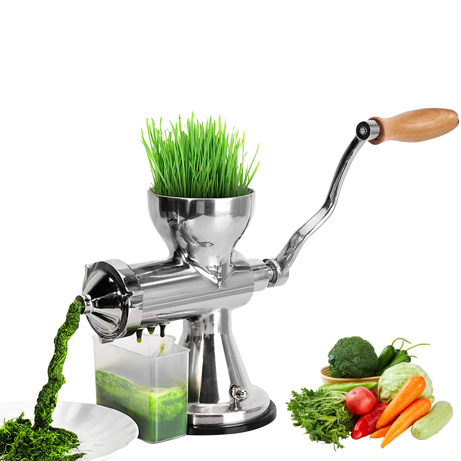swynrf Rustless Manual Wheatgrass Presser For New Herbage Vegetables Produce Hand Handle Extractor Easy Neat