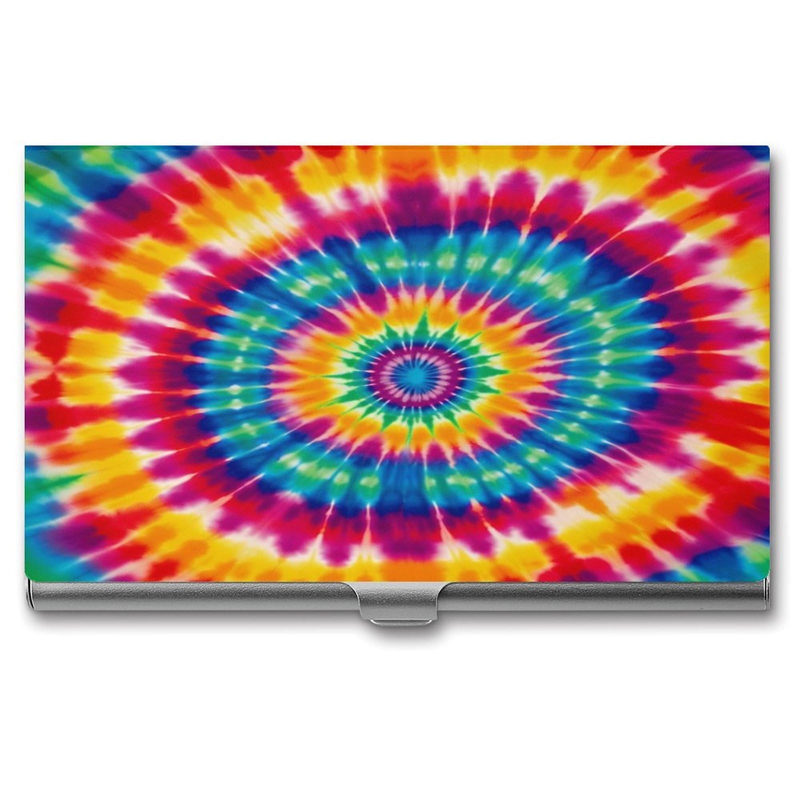 Porte-cartes de visite en métal tie-dye étui ultra léger à boucle pour homme et femme