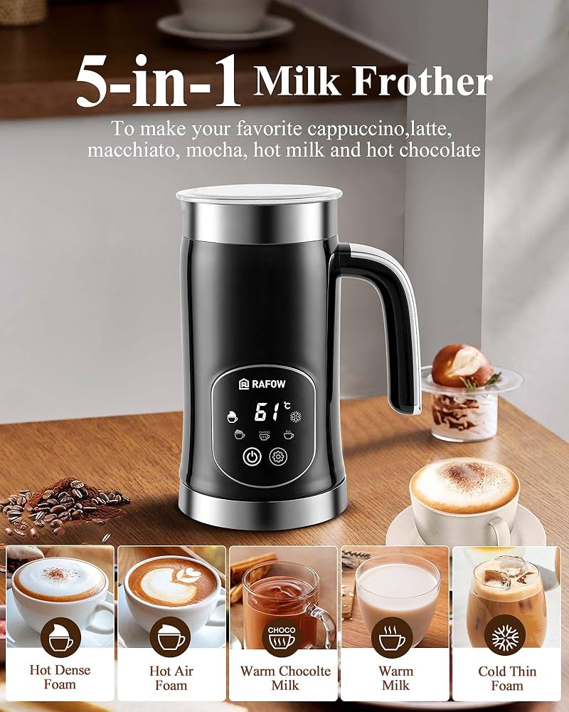 milk⭐ Amazon.com: 5-in-1 Milk Frother and Steamer - Upgraded