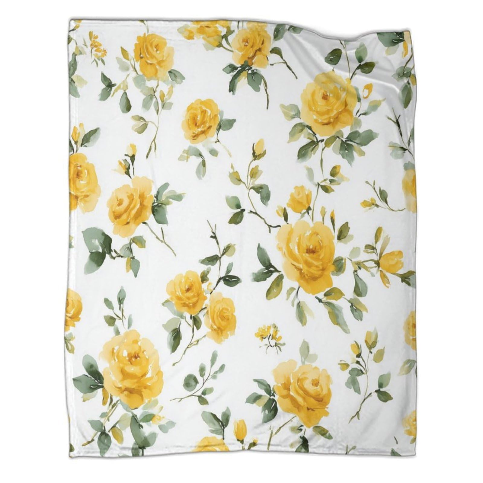 kaiyun Yellow Roses Patterned Throw Warm for Camping Outdoor Lightweight for Sofa Bed 50x60inch(127x152cm)