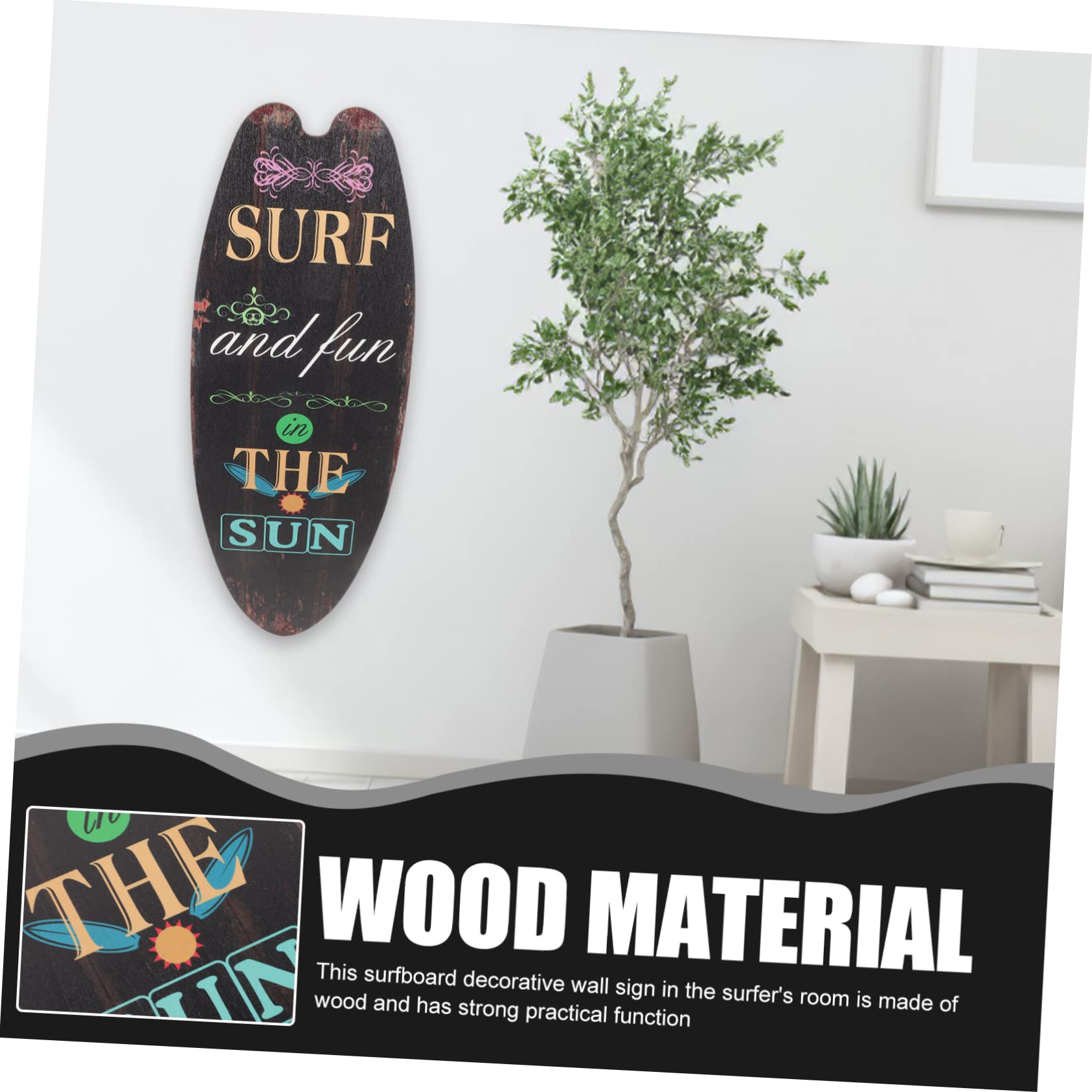 4 Stück Surfbrett Holzschild für Wand und Tür, Sommerdeko