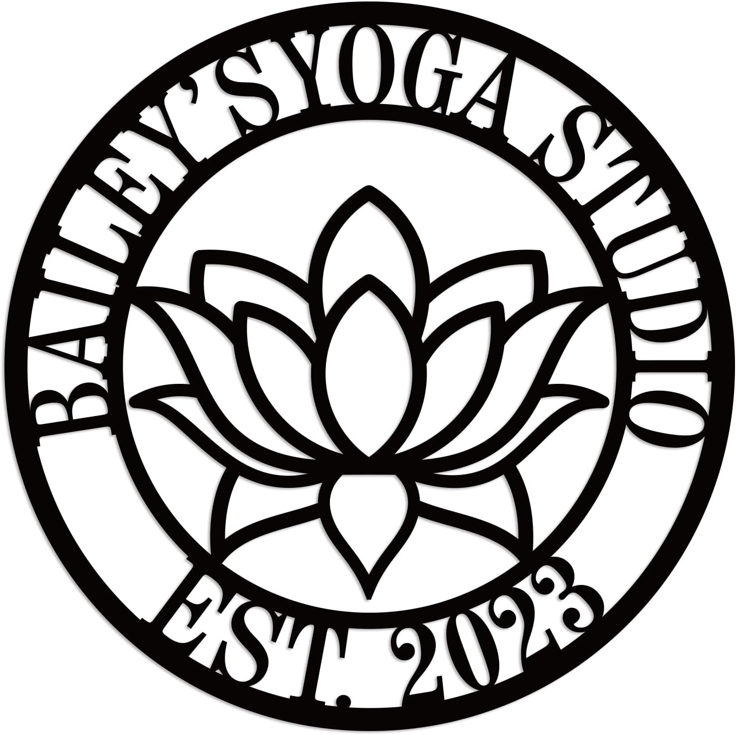 Personalized Lotus Flower sign, Custom Yoga Studio Decor, Personalized Lotus Wall Art