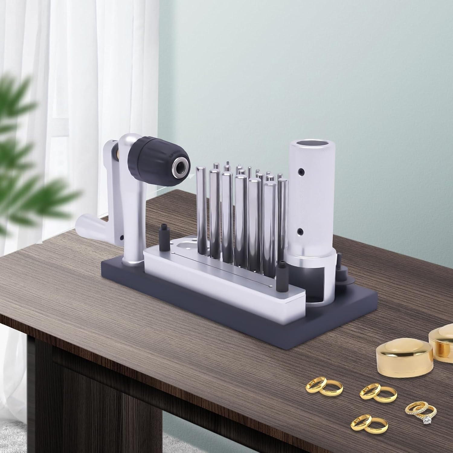 Stainless Steel Jump Ring Maker - Manual Wire Drawing Machine for Jewelry Making with 20 Mandrel Accessories (2.5mm to 12mm) - Ideal for Jewelry Enthusiasts