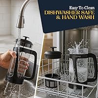 Vista 5 de ESPRO Cafetera de prensa francesa P3 – Microfiltro doble patentado para preparar sin arena, resistente al calor, prensa de café de vidrio