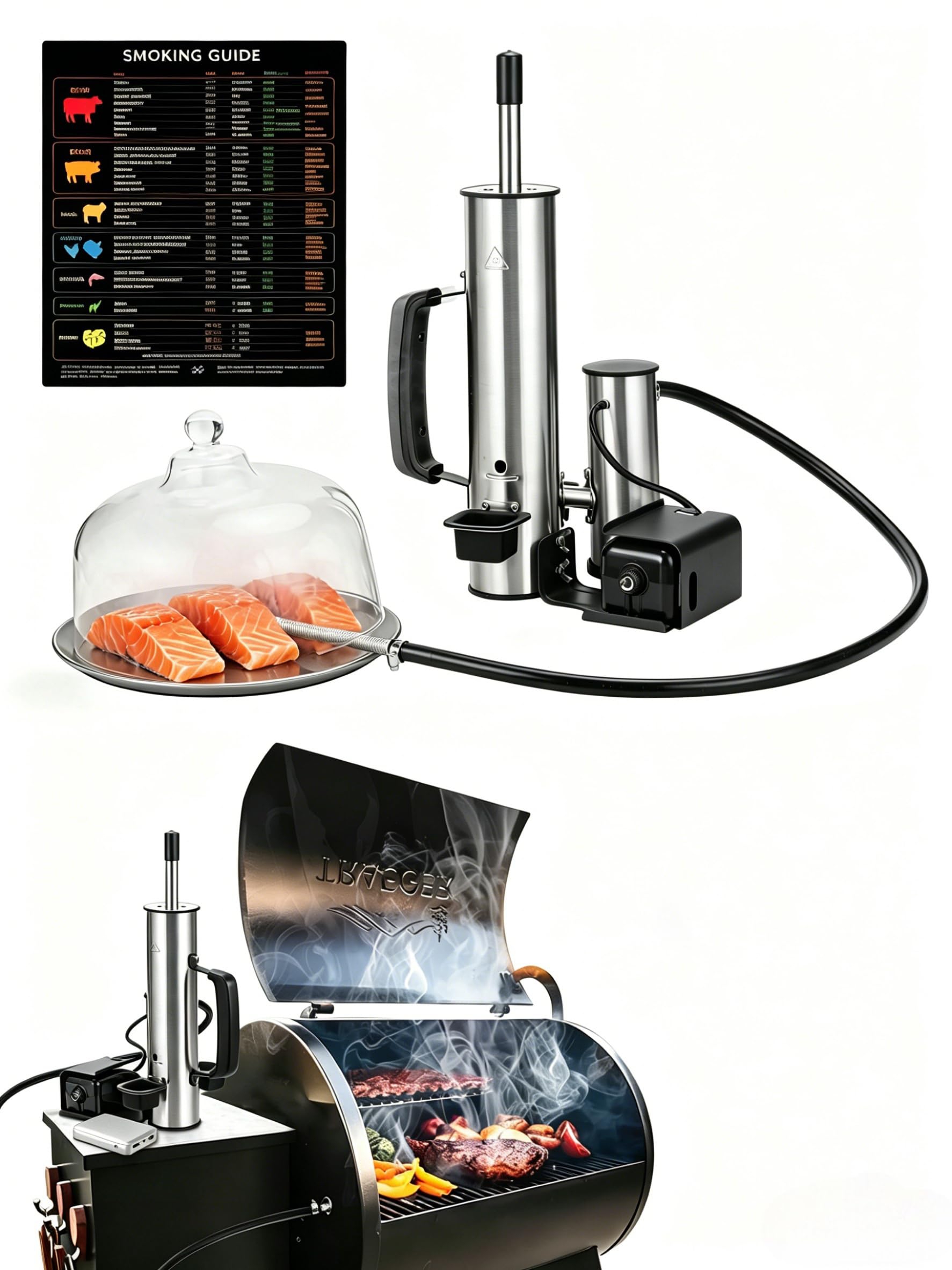 Upgrade Cold Smoker Generator, Cordless Electric Cold/Hot Smoker Generator