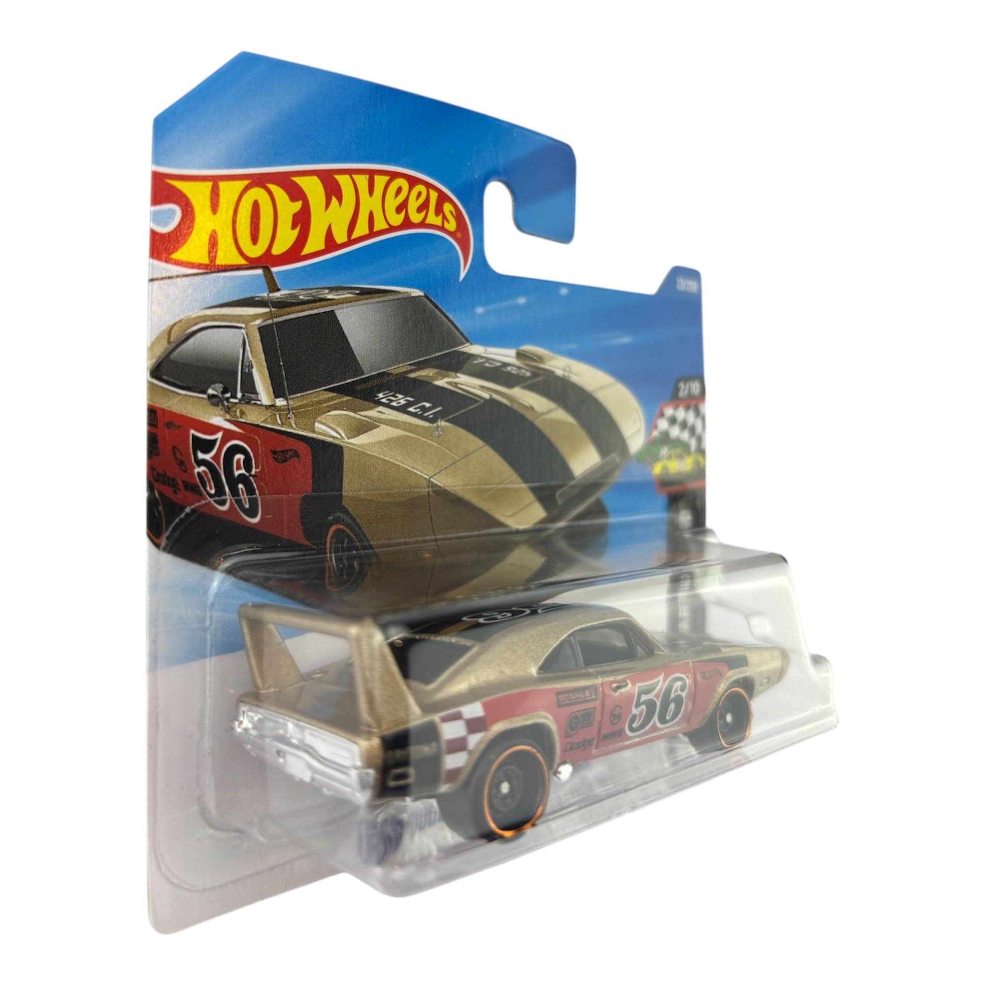 Hot Wheels, '69 Dodge Charger Daytona, HW Starting Grid 2/10, JJH97, Short Card, Golden Muscle Car in 1:64 Scale, Mattel 2026 - Image 3