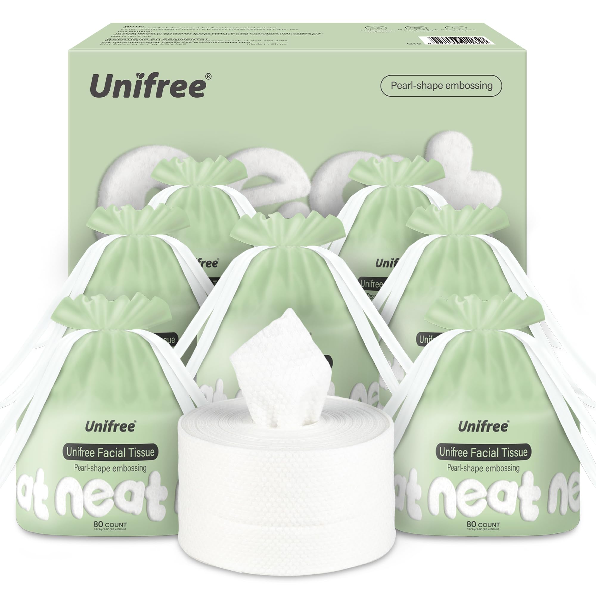 Unifree Facial Towels I Towelettes I Dry Wipes I Makeup Remover I Facial Tissues I On-the-go Convenient Pack (640 count)