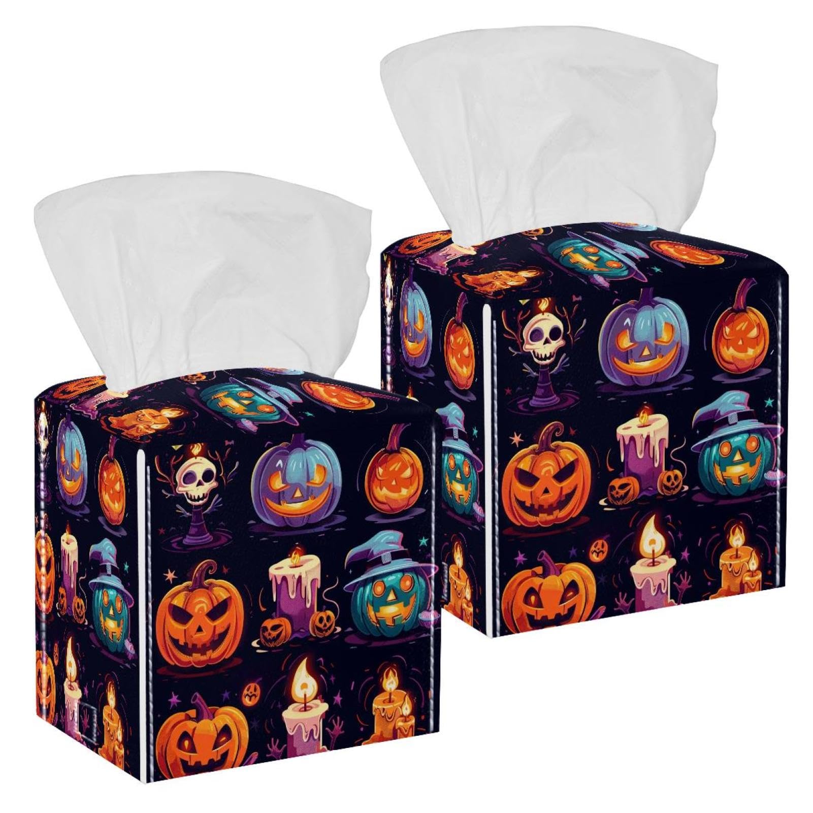 Boîte à mouchoirs en cuir pour voiture et maison : le lot de 2 indispensables Helloween