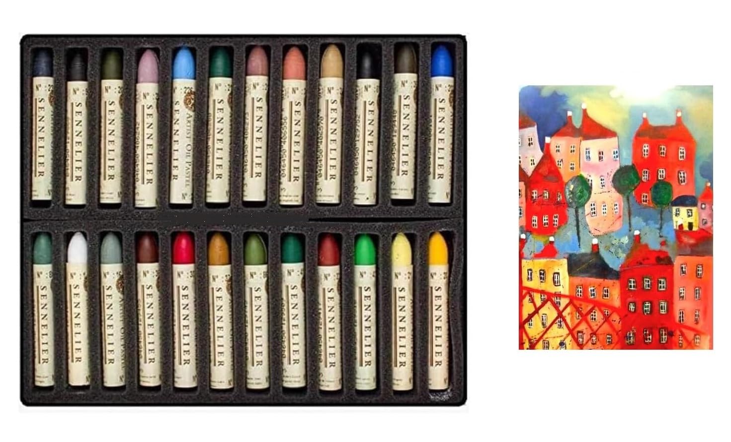 Sennelier Pastels Oil 24 Colours Landscape e 1 Cartolina