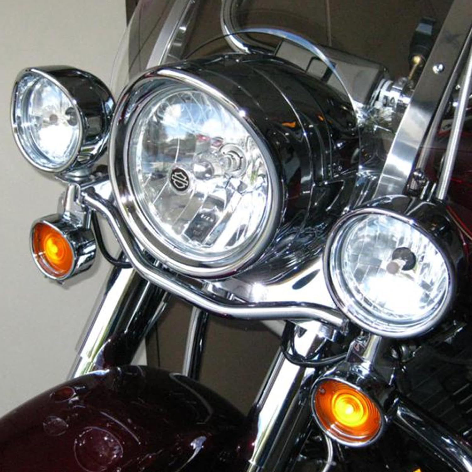 SUNPIE 7" Headlight Visor Trim Ring Motorcycle Headlamp Frenched Rings Decorate Accessories Compatible with Harley Trike Road King Touring Electra Glide Heritage Softail (Silver)