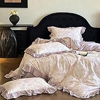 Vista 132 de 3 piezas de juego de funda de edredón tamaño individual XL, funda de edredón blanca con estampado floral azul, ropa de cama coquette de algodón